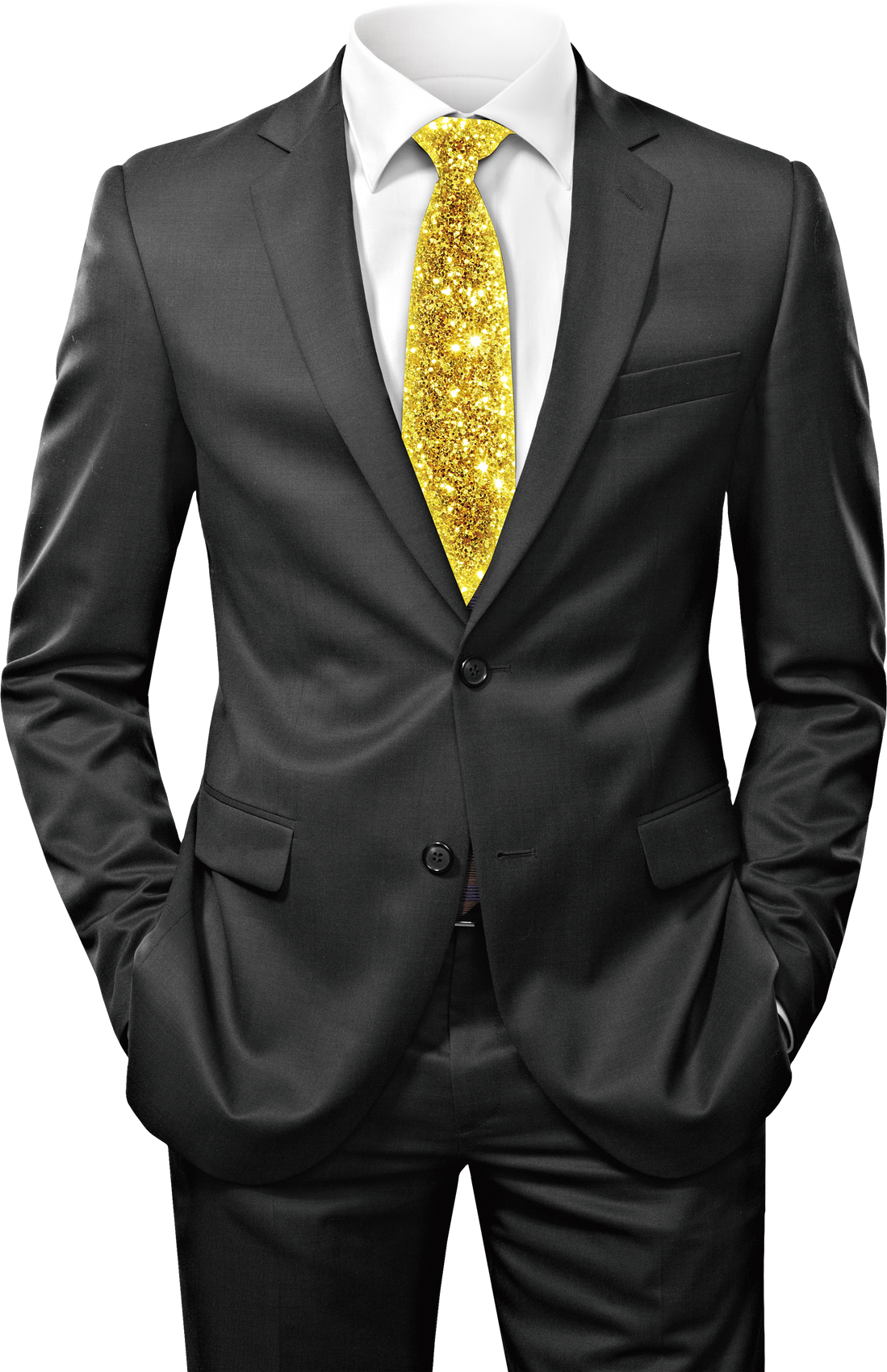 Business Suit with Gold Tie Illustration